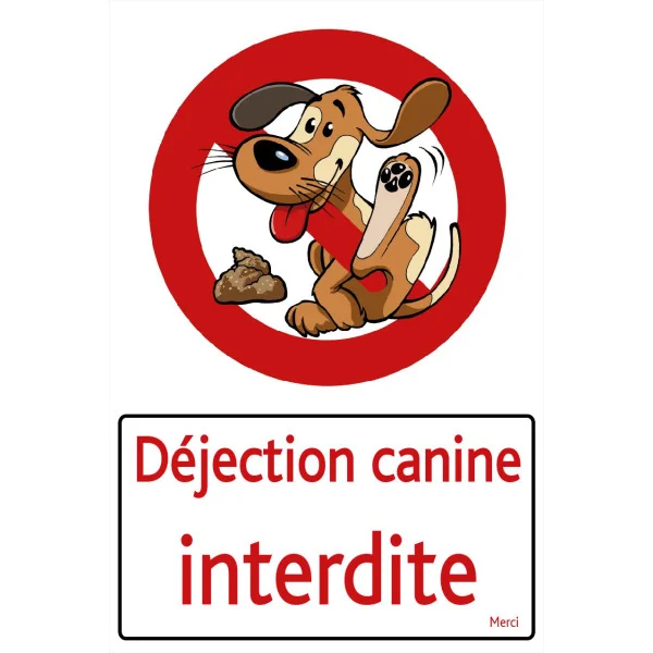 Déjection canine interdite-Panneau interdit aux chiens-Panneaux Signalétiques