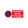 Propriéte privé parking privé réservé aux résidents-Panneau stationnement-Panneaux Signalétiques