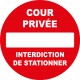 Cour privée interdiction de stationner