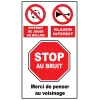 Stop au bruit, klaxon, ballon-Interdiction-Panneaux Signalétiques