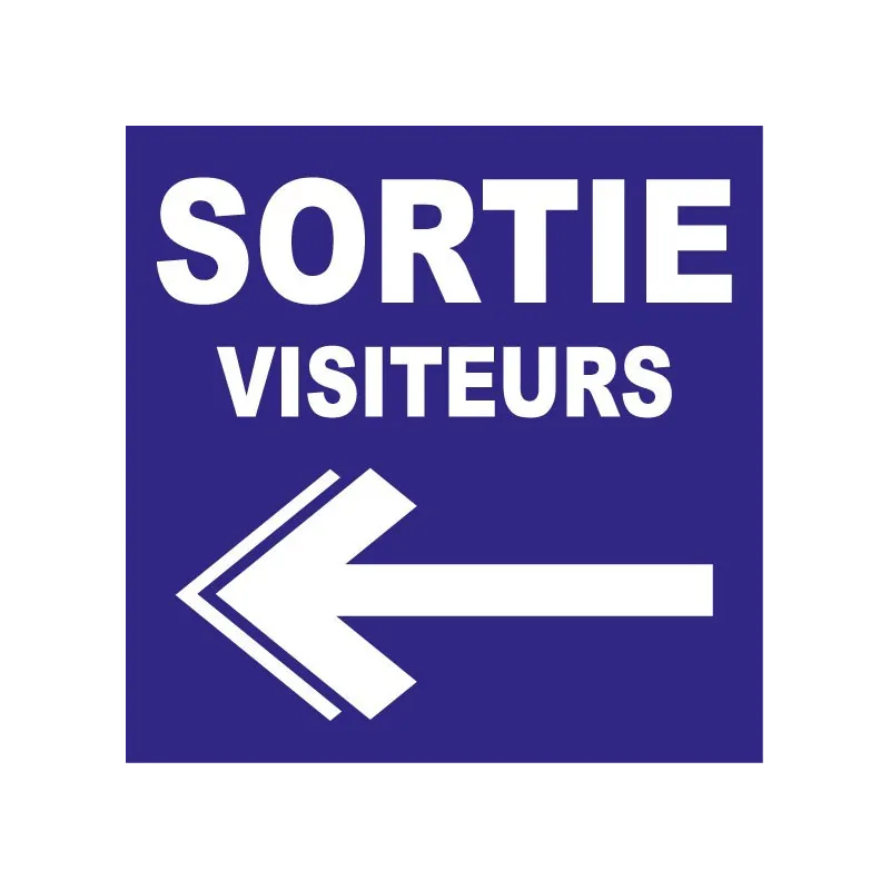 Panneau sortie visiteurs gauche-Panneau directionnel-Panneaux Signalétiques