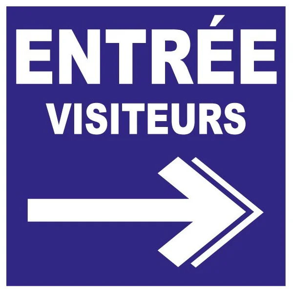 Panneau entrée visiteurs droite-Panneau directionnel-Panneaux Signalétiques