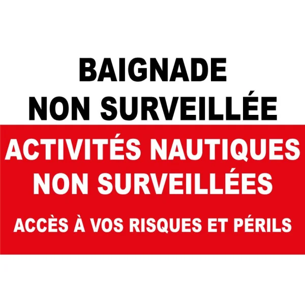 Panneau baignade non surveillée-Interdiction-Panneaux Signalétiques