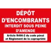 Panneau dépôt d'encombrants interdit sous peine d'amende-Panneau Dépôt interdit-Panneaux Signalétiques