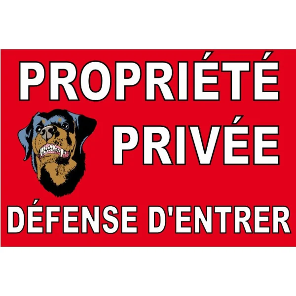 Panneau propriété privée défense d'entrer avec pictogramme chien-Panneau propriété privée-Panneaux Signalétiques