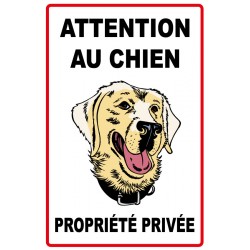 Attention au chien propriété privée avec picto chien