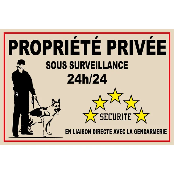 Propriété privée sous surveillance 24h/24-Panneau vidéo surveillance-Panneaux Signalétiques
