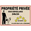 Propriété privée sous surveillance 24h/24-Panneau vidéo surveillance-Panneaux Signalétiques
