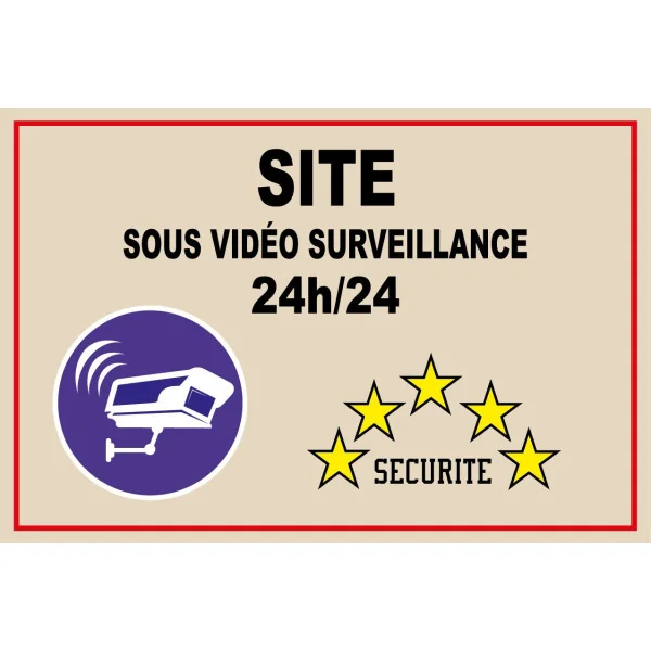 Site sous vidéo surveillance 24h/24-Panneau vidéo surveillance-Panneaux Signalétiques