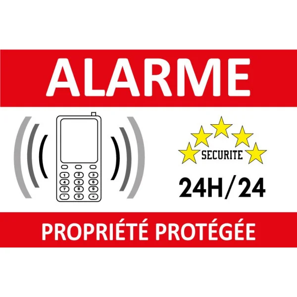 Alarme propriété protégée surveillance 24h/24-Panneau vidéo surveillance-Panneaux Signalétiques