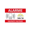 Alarme propriété protégée surveillance 24h/24-Panneau vidéo surveillance-Panneaux Signalétiques