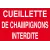 Cueillette de champignons interdite-Interdiction-Panneaux Signalétiques
