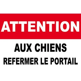 Pancarte PVC 300x200mm 3mm Résiste à l'eau Utilisation Extérieure Avertissement Simple-Panneau attention au chien-SIGNAGE