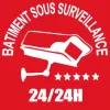Bâtiment sous surveillance 115x115mm-Panneau vidéo surveillance-Panneaux Signalétiques