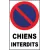 Panneau chiens interdits 120x190mm-Panneau interdit aux chiens-Panneaux Signalétiques