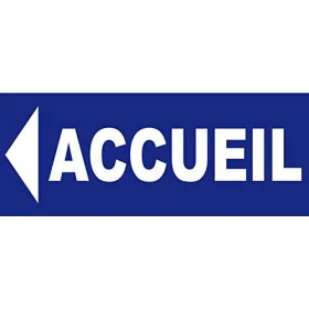Panneau PVC Bleu 500x200mm - Accueil - Direction Gauche-Panneau parking-Panneaux Signalétiques