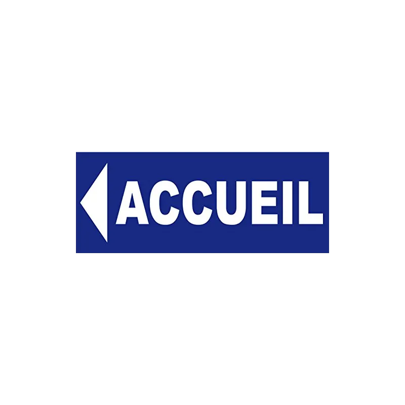 Panneau PVC Bleu 500x200mm - Accueil - Direction Gauche-Panneau parking-Panneaux Signalétiques