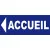 Panneau PVC Bleu 500x200mm - Accueil - Direction Gauche-Panneau parking-Panneaux Signalétiques