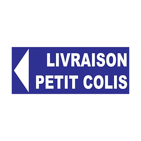 TSME Panneau signalétique Livraison petit colis direction gauche - PVC Bleu - SIGNAGE - Signalétique de parking - Informative