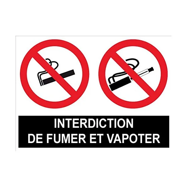 Interdit de Fumer et vapoter (Lot de 2p)-Panneau interdit de fumer-Panneaux Signalétiques