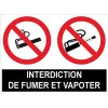 Interdit de Fumer et vapoter (Lot de 2p)-Panneau interdit de fumer-Panneaux Signalétiques
