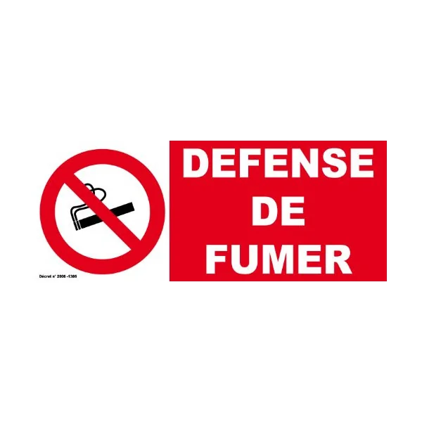Défense de fumer 6 Autocollants 100x40mm-Panneau interdit de fumer-Panneaux Signalétiques