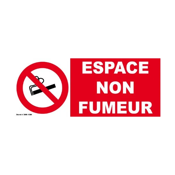 Panneau signalétique Espace non fumeur, Polychlorure de vinyle, Simple-Panneau interdit de fumer-Panneaux Signalétiques