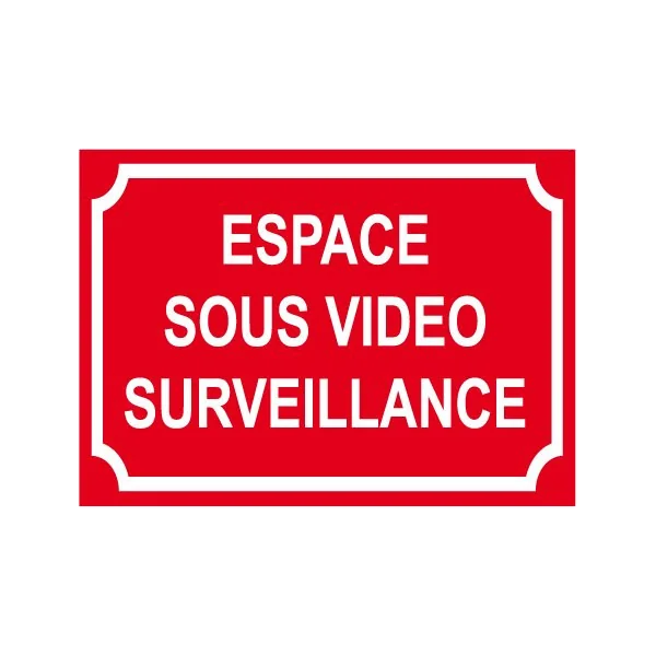 Panneau Alarme Espace sous vidéo Surveillance 300x200mm en PVC 3mm-Panneau vidéo surveillance-Panneaux Signalétiques