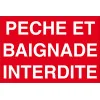 Panneau signalétique "pêche et baignade interdites" 300x200mm-Panneau pêche interdite-Panneaux Signalétiques