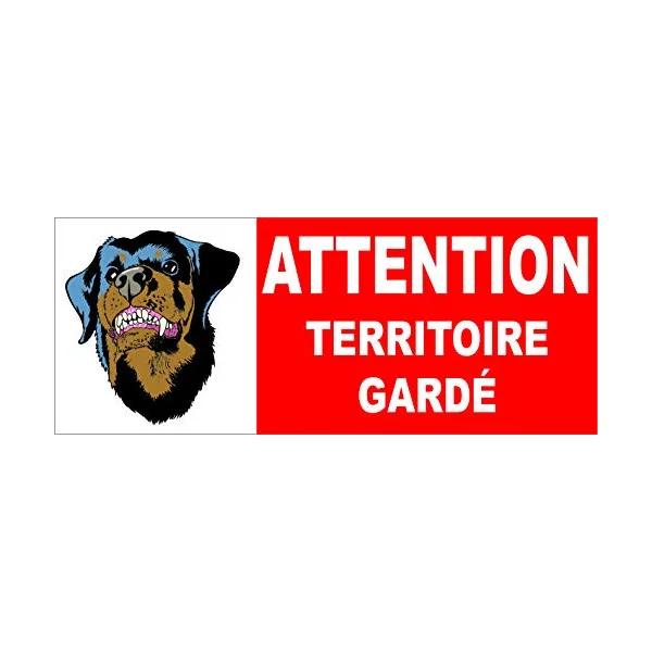 Panneau Attention Territoire gardé-Panneau attention au chien-Panneaux Signalétiques