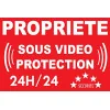Panneau propriété sous vidéo protection 24/24-Panneau vidéo surveillance-Panneaux Signalétiques