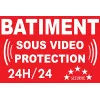 Panneau Bâtiment sous vidéo protection 24/24-Panneau vidéo surveillance-Panneaux Signalétiques