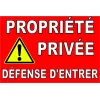 Panneau propriété privée défense d'entrer avec Pictogramme Attention-Interdiction-Panneaux Signalétiques