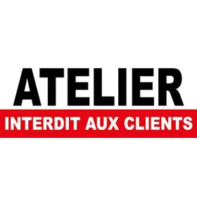 Atelier Interdit aux Clients PVC 500x200mm 3mm Résistant à l'Eau-Panneau accès interdit-Panneaux Signalétiques