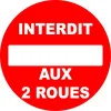 Panneau Interdit aux 2 Roues-Panneau parking-Panneaux Signalétiques