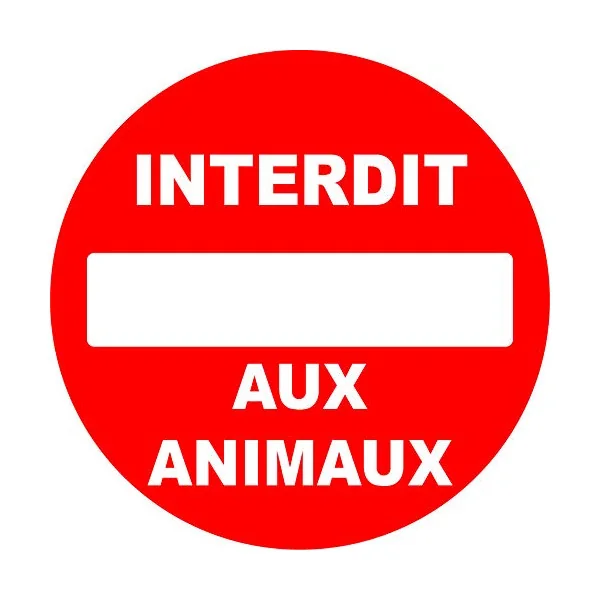 Panneau PVC rond "Interdit aux animaux"-Interdiction-Panneaux Signalétiques