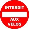 Panneau pvc rond"interdit aux vélos"-Interdiction-Panneaux Signalétiques