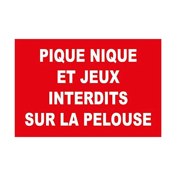 Panneau Pique Nique et Jeux Interdit sur la pelouse-Interdiction-Panneaux Signalétiques