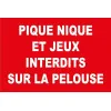 Panneau Pique Nique et Jeux Interdit sur la pelouse-Interdiction-Panneaux Signalétiques
