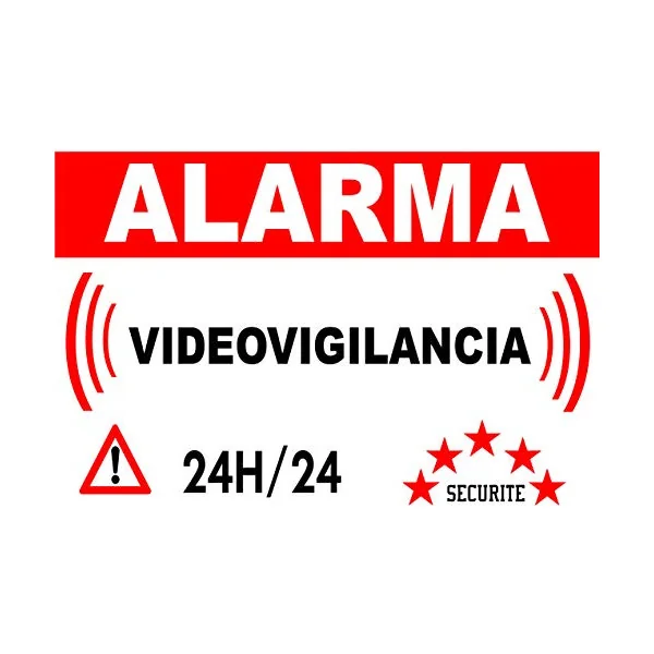 Panel ALARMA VIDEOVIGILANCIA 24H/24-Panneau vidéo surveillance-Panneaux Signalétiques