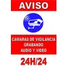 Panel Aviso CAMARAS DE VIGILANCIA GRABANDO Audio Y Video-Panneau vidéo surveillance-Panneaux Signalétiques