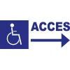Panneau d'accès handicapé direction droite-Panneau handicapé - PMR-Panneaux Signalétiques