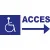 Panneau d'accès handicapé direction droite-Panneau handicapé - PMR-Panneaux Signalétiques