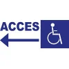 Panneau d'accès handicapé direction gauche-Panneau handicapé - PMR-Panneaux Signalétiques