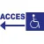 Panneau d'accès handicapé direction gauche-Panneau handicapé - PMR-Panneaux Signalétiques