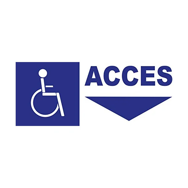 Panneau d'accès handicapé direction en bas-Panneau handicapé - PMR-Panneaux Signalétiques