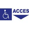 Panneau d'accès handicapé direction en bas-Panneau handicapé - PMR-Panneaux Signalétiques