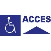 Panneau d'accès handicapé direction en haut--Panneaux Signalétiques