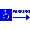 Panneau d'accès parking handicapé direction droite-Panneau handicapé - PMR-Panneaux Signalétiques