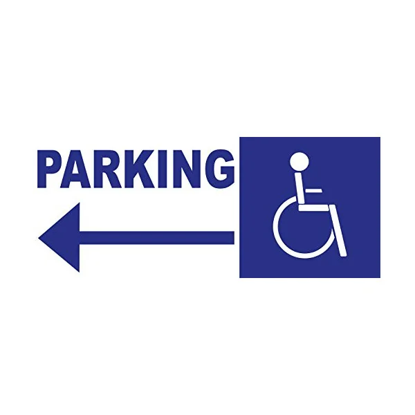 Panneau d'accès parking handicapé direction gauche-Panneau handicapé - PMR-Panneaux Signalétiques